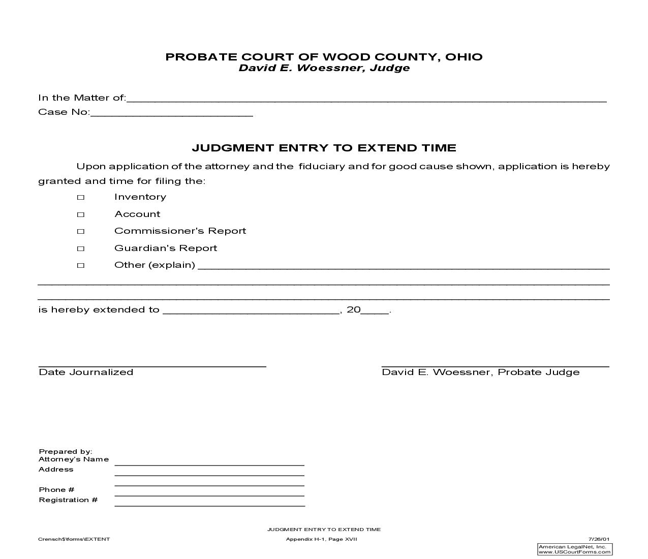 Judgment Entry To Extend Time | Pdf Fpdf Doc Docx | Ohio