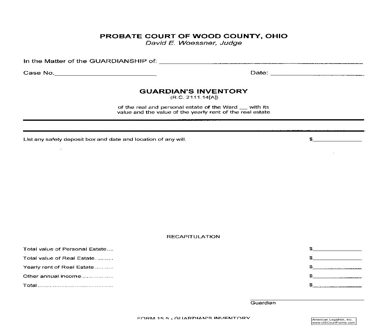 Guardians Inventory {15.5} | Pdf Fpdf Doc Docx | Ohio
