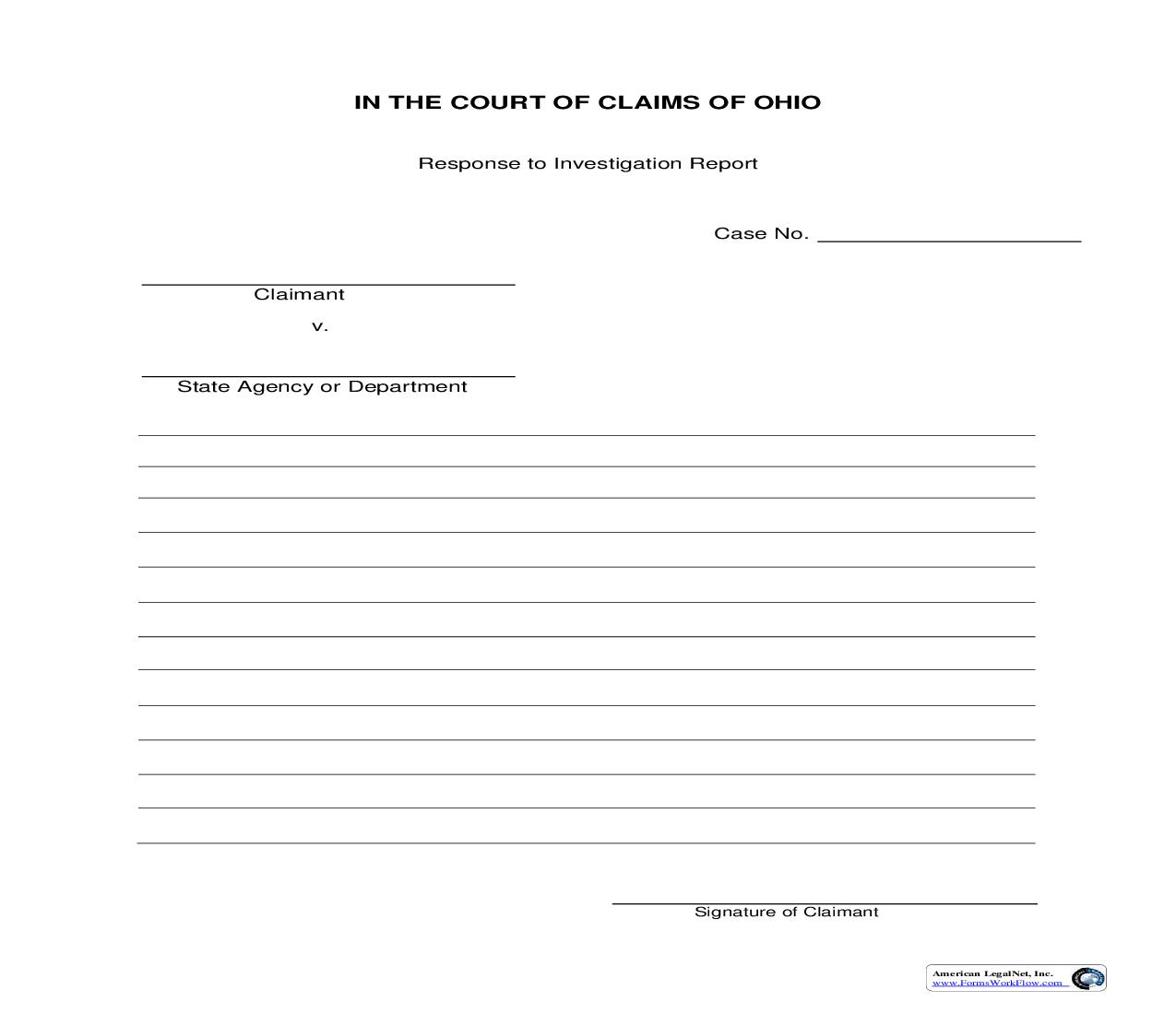 Response To Investigation Report | Pdf Fpdf Doc Docx | Ohio