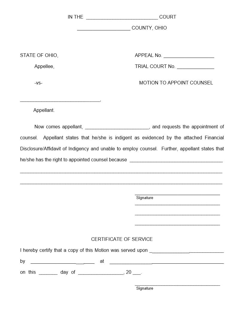 Motion To Appoint Counsel {Criminal) | Pdf Fpdf Doc Docx | Ohio