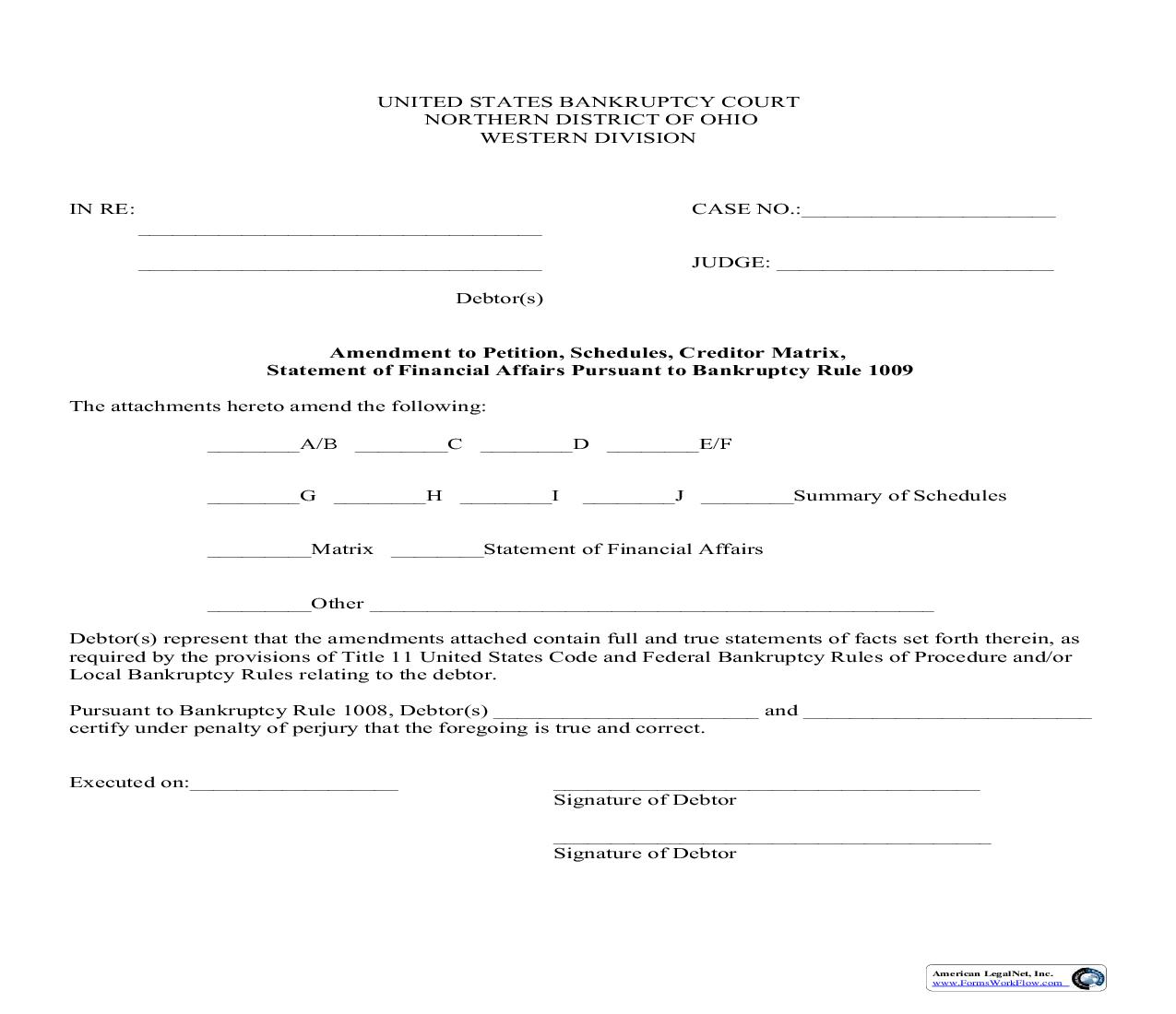 Amendment Cover Sheet (Toledo) | Pdf Fpdf Doc Docx | Ohio