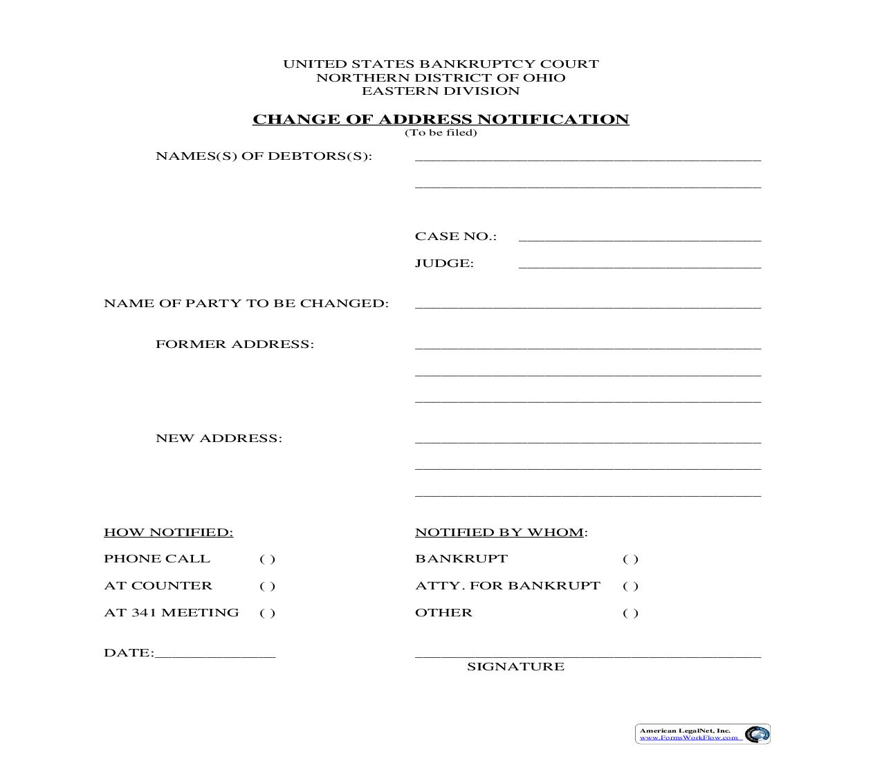 Change Of Address Notification (Cleveland) | Pdf Fpdf Doc Docx | Ohio
