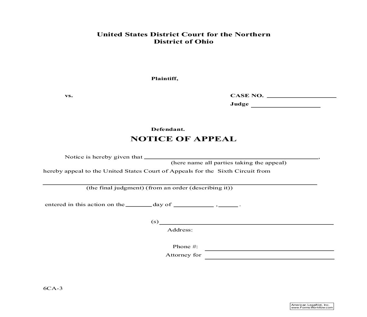 Notice Of Appeal | Pdf Fpdf Doc Docx | Ohio