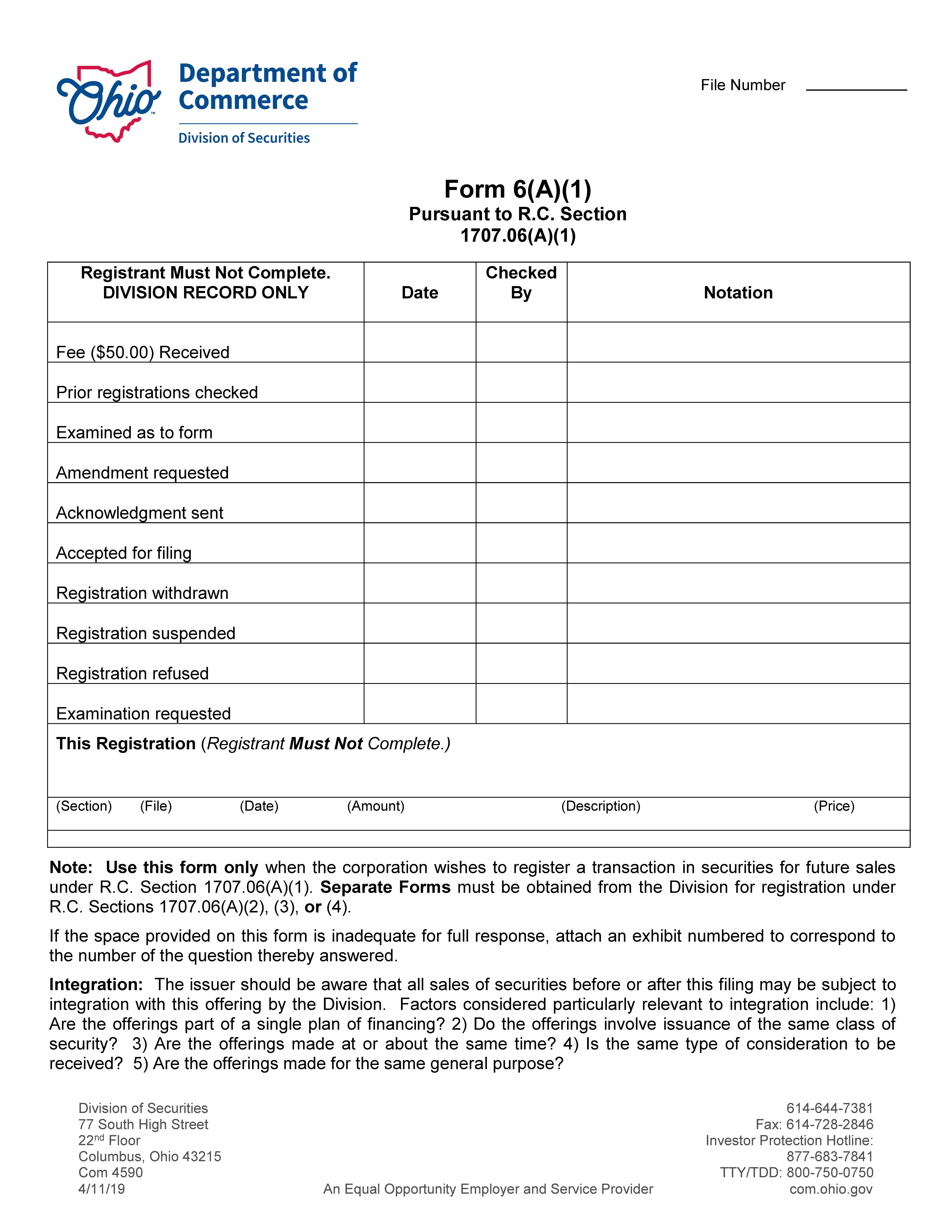 Registration By Description {6(A)(1)} | Pdf Fpdf Docx | Ohio