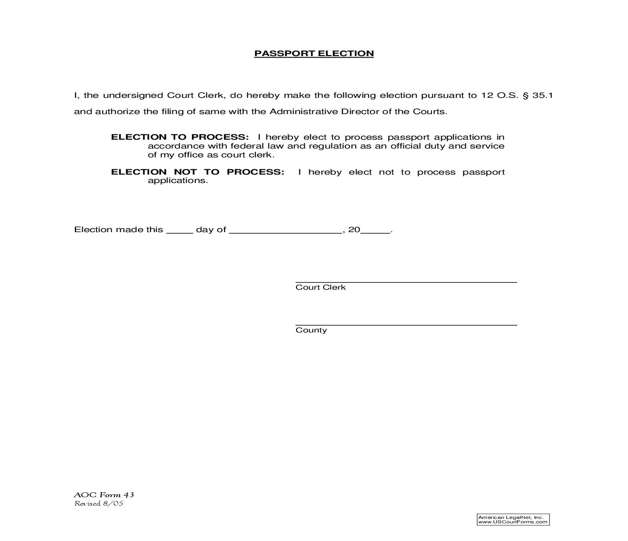 Passport Election {43} | Pdf Fpdf Doc Docx | Oklahoma