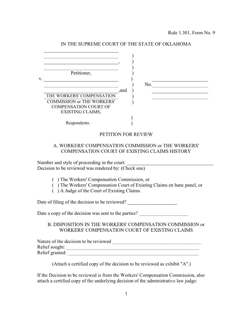 Petition For Review {9} | Pdf Fpdf Doc Docx | Oklahoma