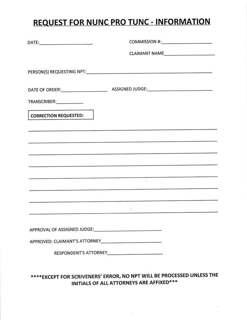 Request For Nunc Pro Tunc {NPT} | Pdf Fpdf Doc Docx | Oklahoma