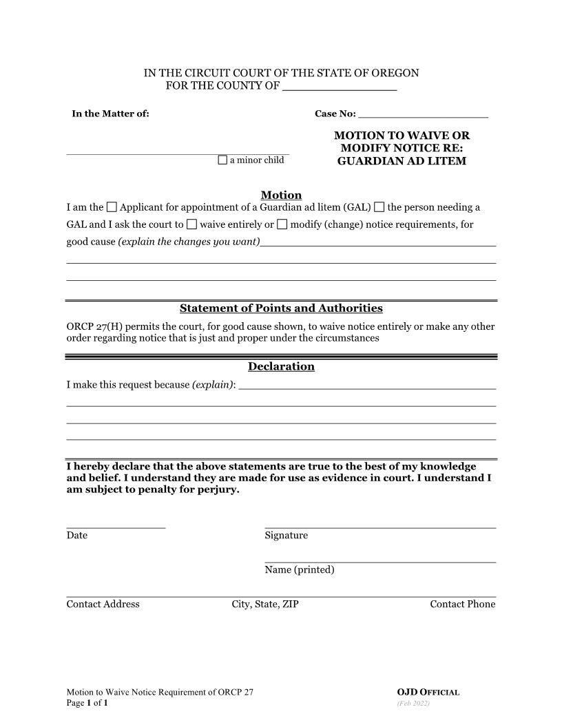 Modification Of GAL Packet | Pdf Fpdf Docx | Oregon