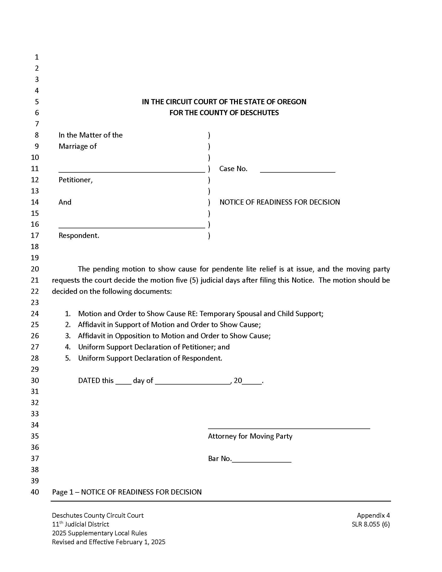 Notice Of Readiness For Decision {App 4} | Pdf Fpdf Docx | Oregon