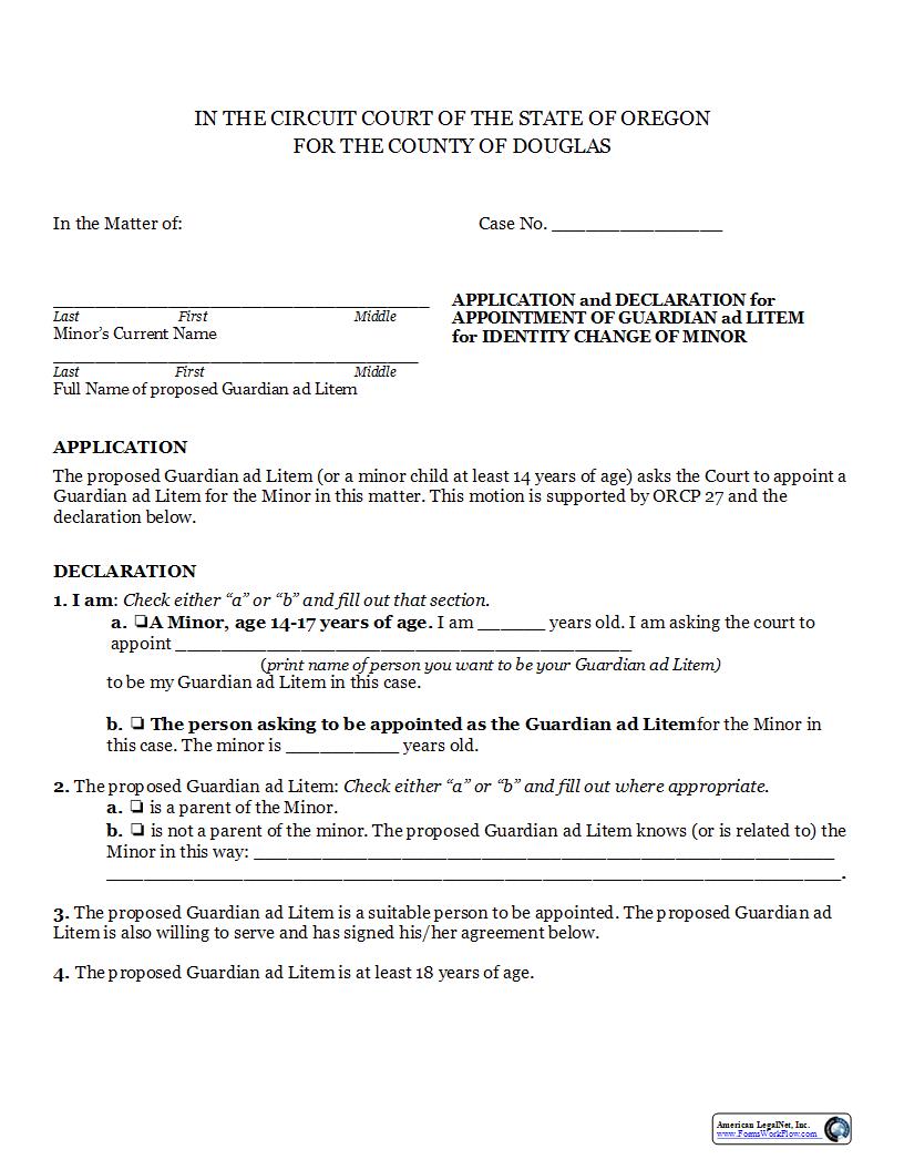Guardian Ad Litem | Pdf Fpdf Docx | Oregon