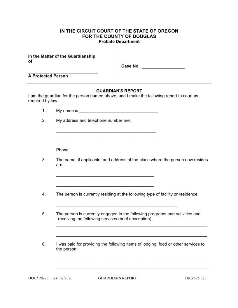 Guardian Report | Pdf Fpdf Docx | Oregon