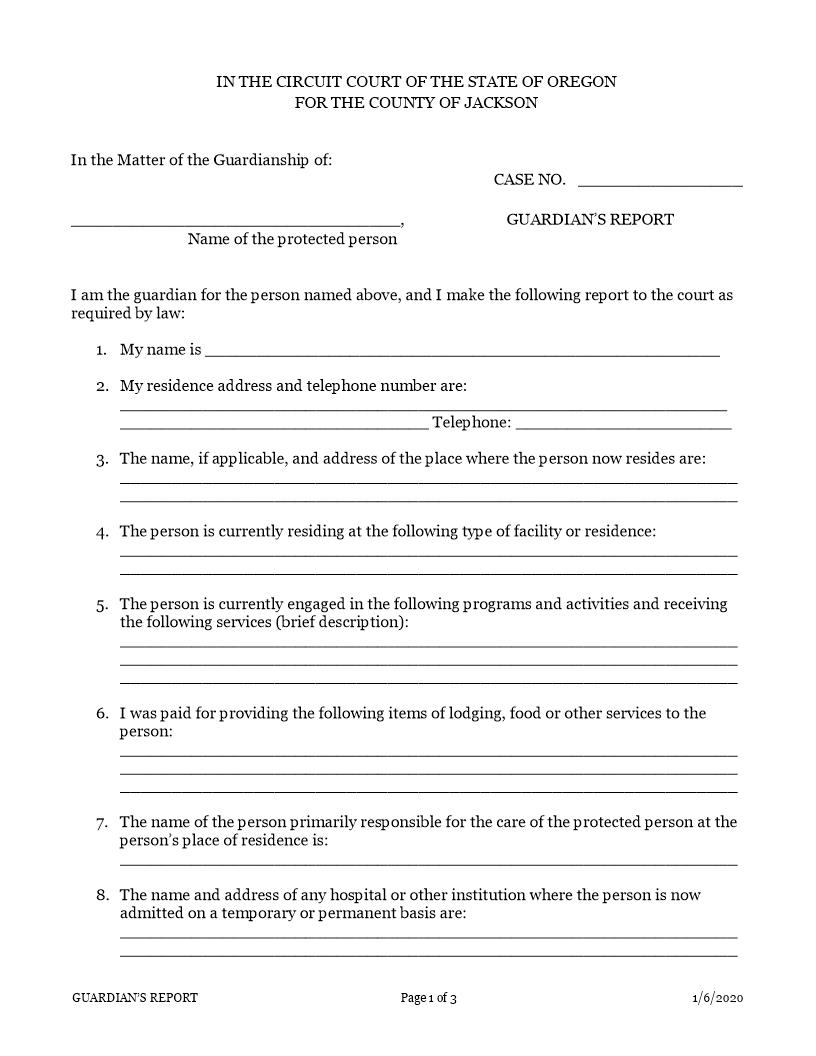 Guardians Report | Pdf Fpdf Docx | Oregon