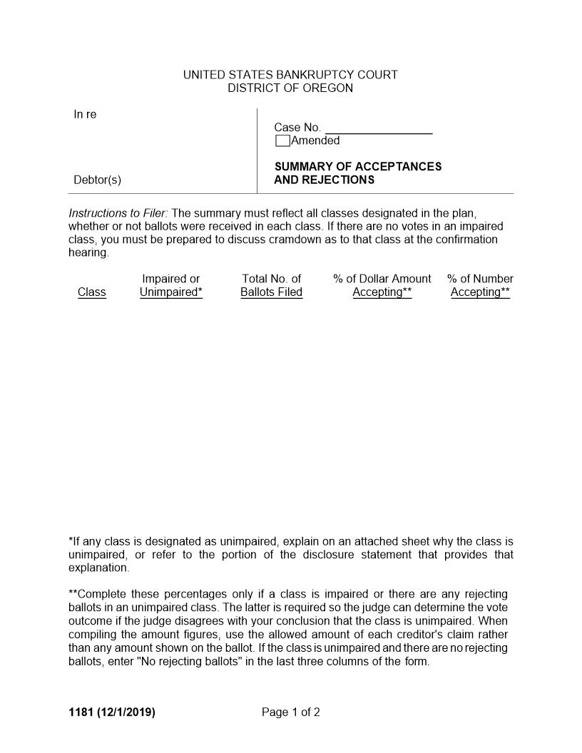 Summary Of Acceptances And Rejections {1181} | Pdf Fpdf Doc Docx | Oregon