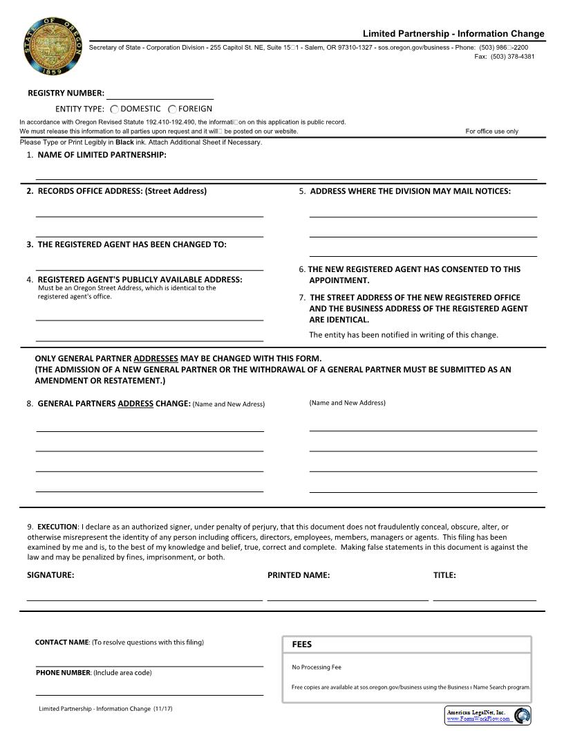 Information Change | Pdf Fpdf Docx | Oregon