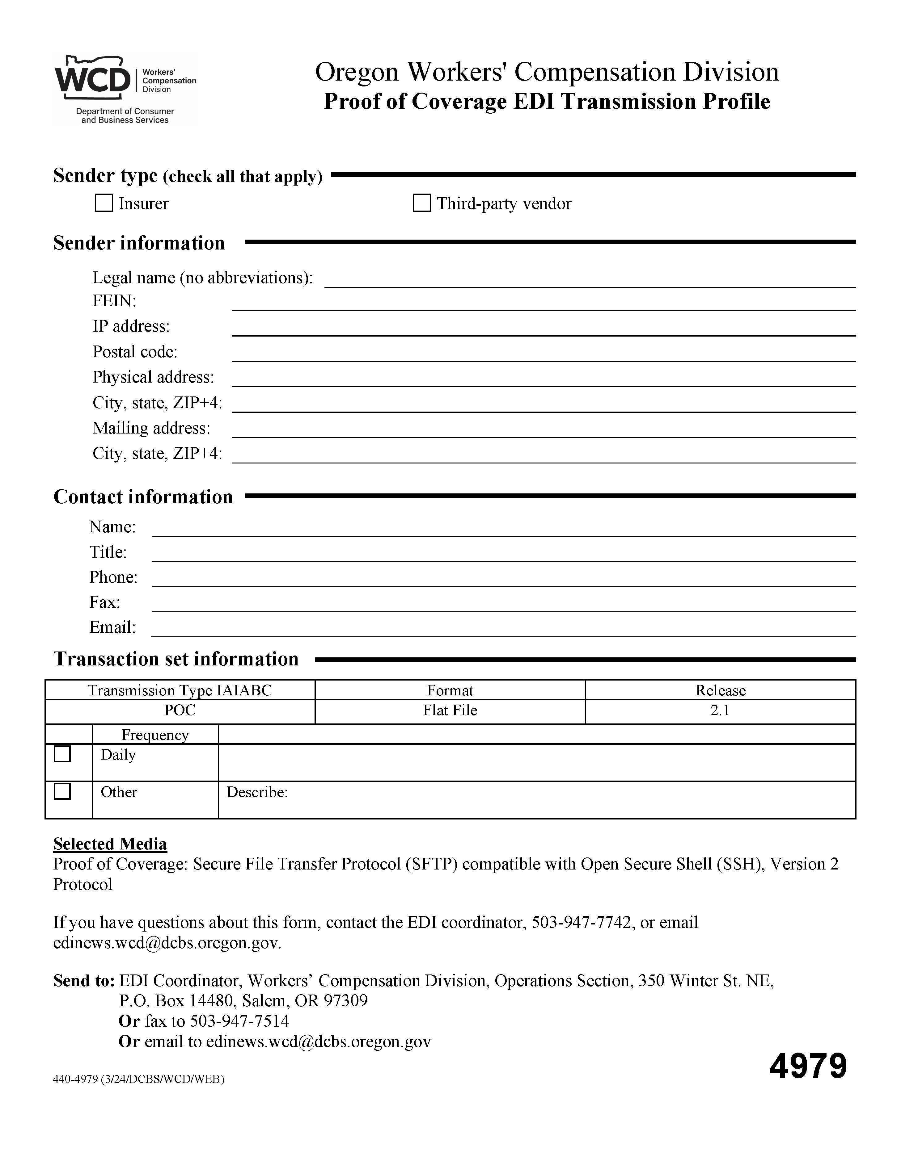 Proof Of Coverage EDI Transmission Profile {4979} | Pdf Fpdf Docx | Oregon