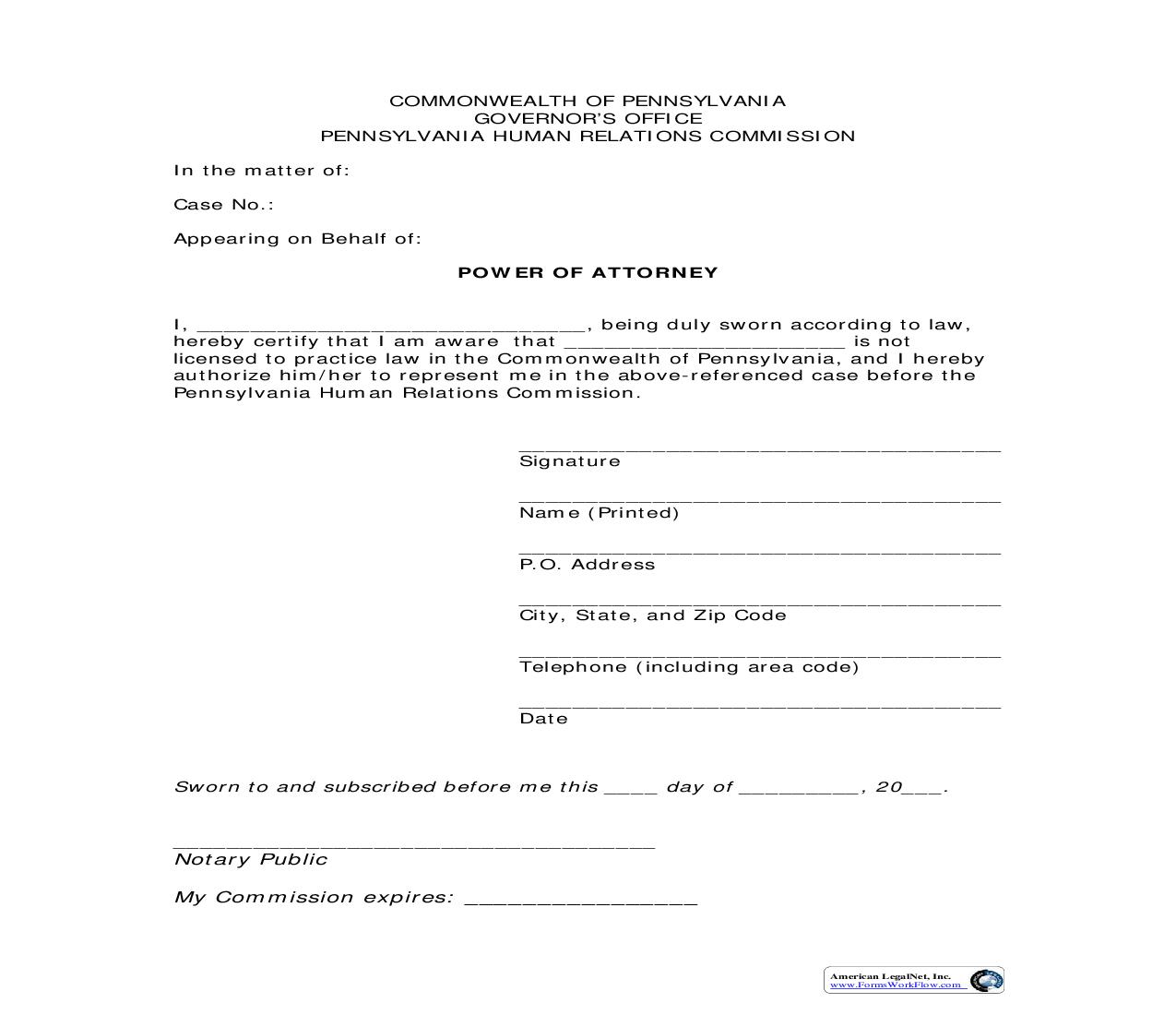 Power Of Attorney | Pdf Fpdf Doc Docx | Pennsylvania