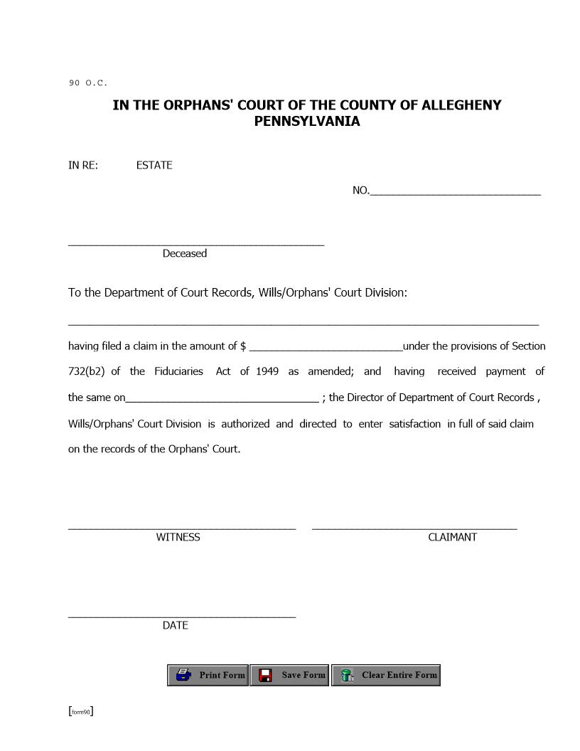 Satisfaction Of Claim | Pdf Fpdf Docx | Pennsylvania