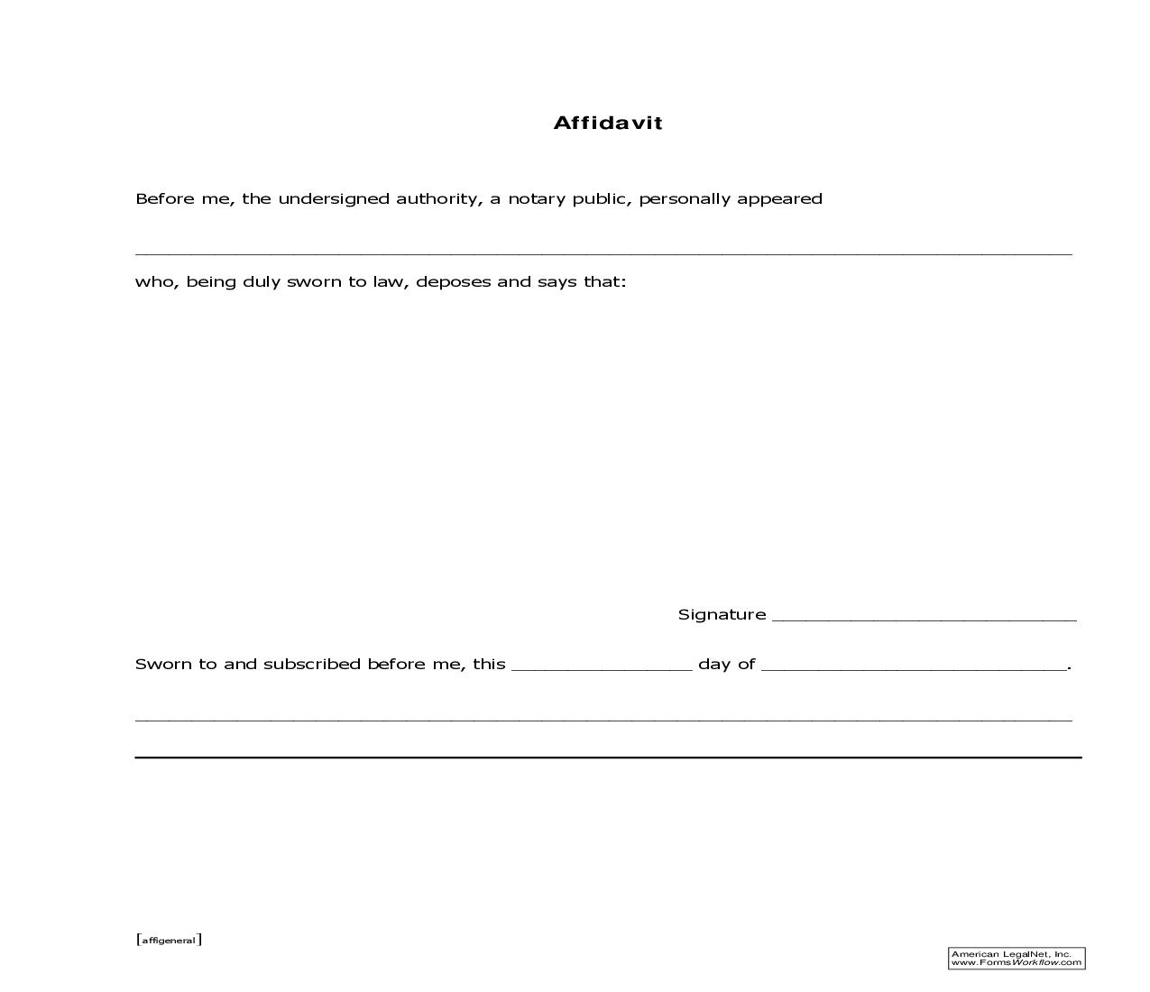 Affidavit | Pdf Fpdf Doc Docx | Pennsylvania