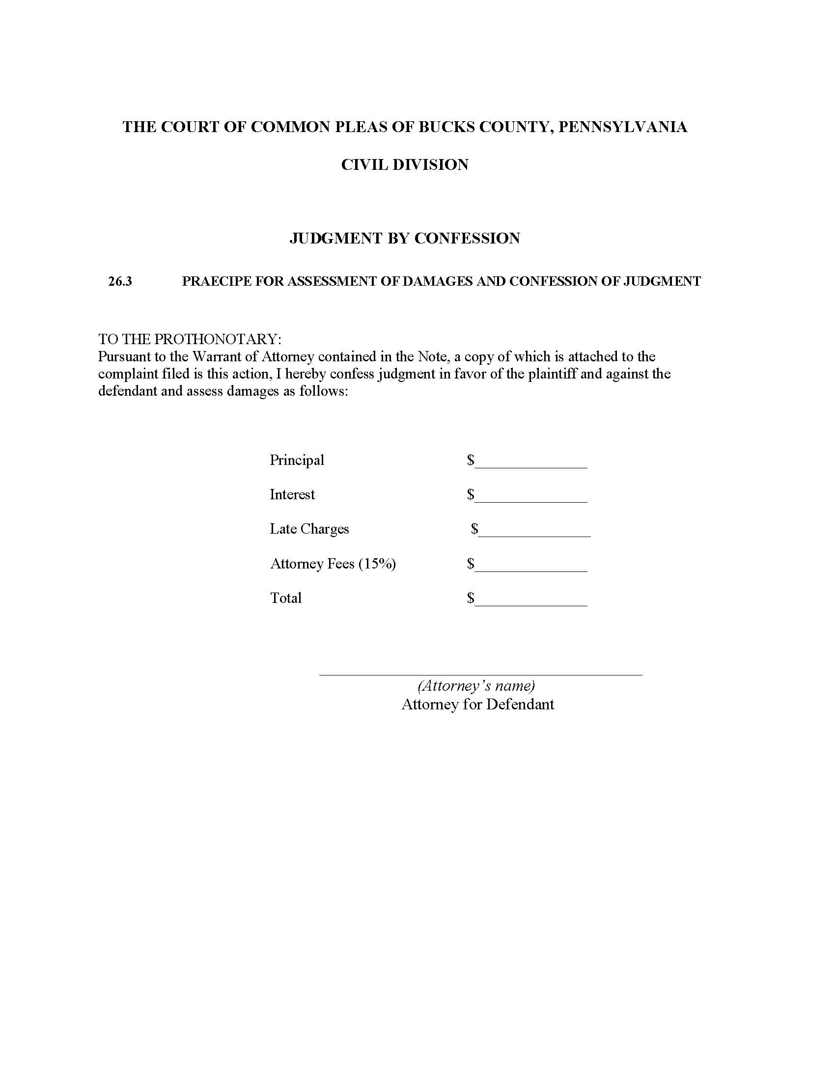 Complaint In Confession Of Judgment | Pdf Fpdf Docx | Pennsylvania