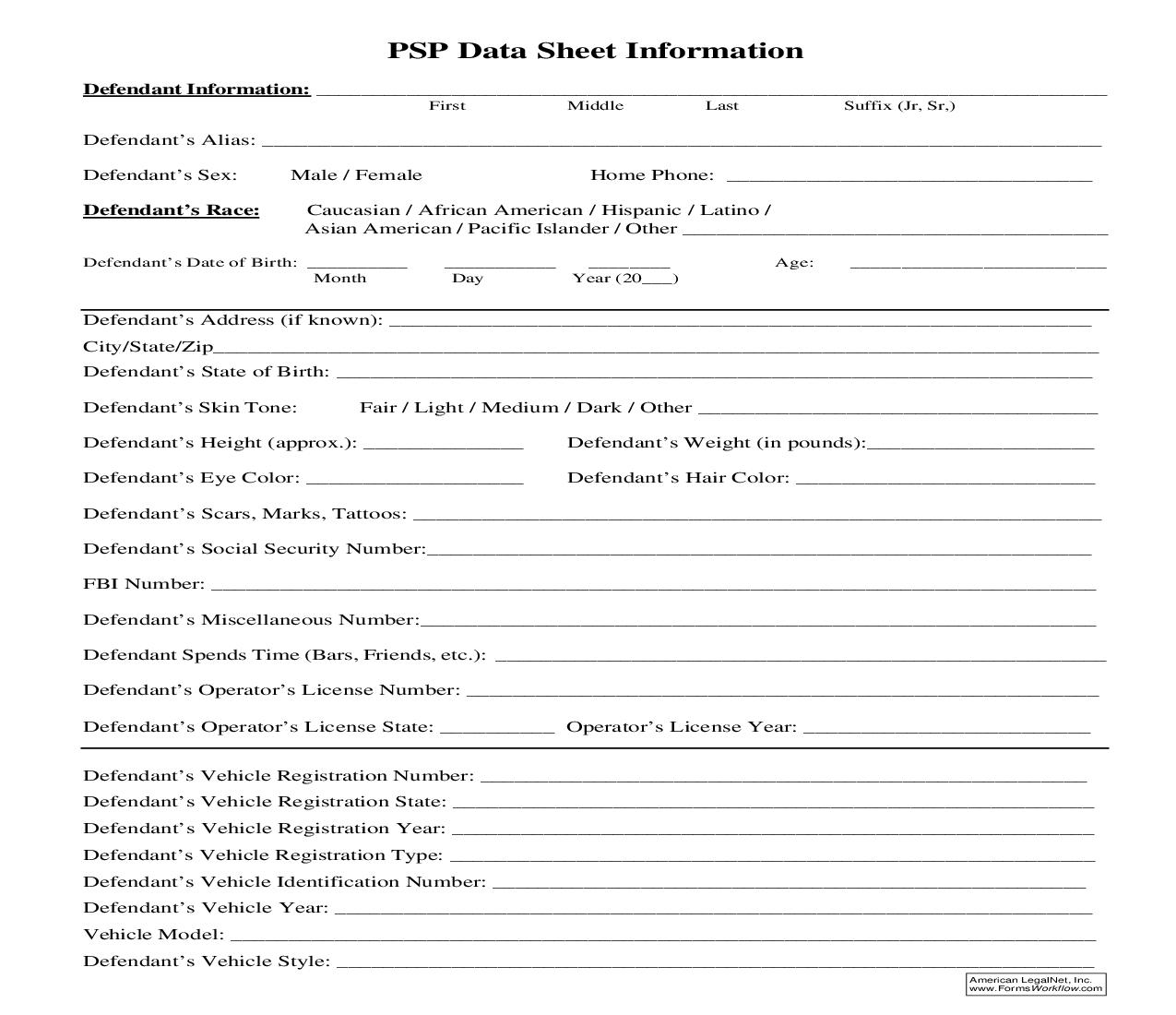 PSP Data Sheet Information | Pdf Fpdf Doc Docx | Pennsylvania
