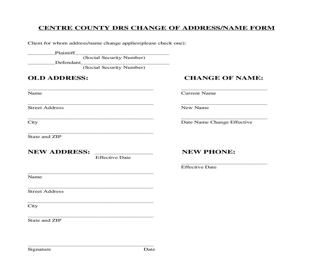 Change Of Address Or Name Form | Pdf Fpdf Doc Docx | Pennsylvania