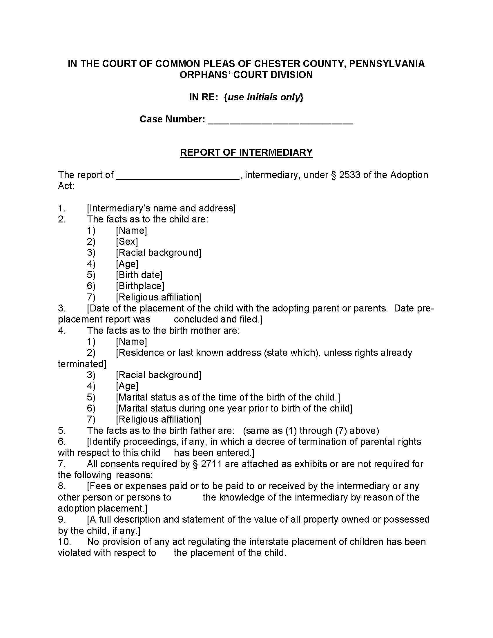 Report Of Intermediary | Pdf Fpdf Doc Docx | Pennsylvania