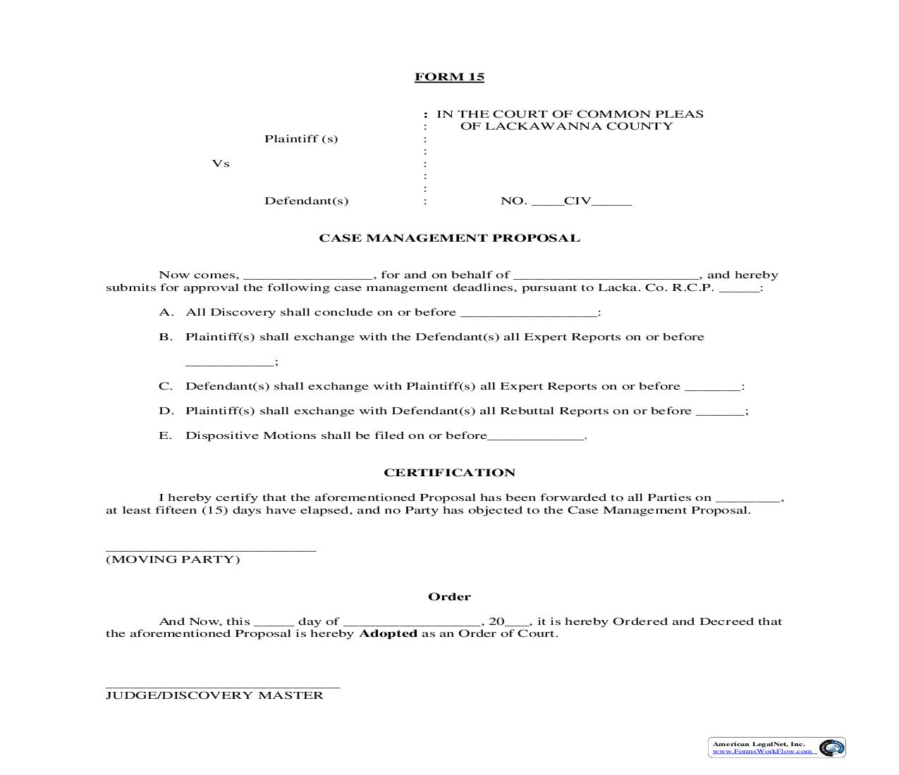 Case Management  Proposal {15} | Pdf Fpdf Doc Docx | Pennsylvania