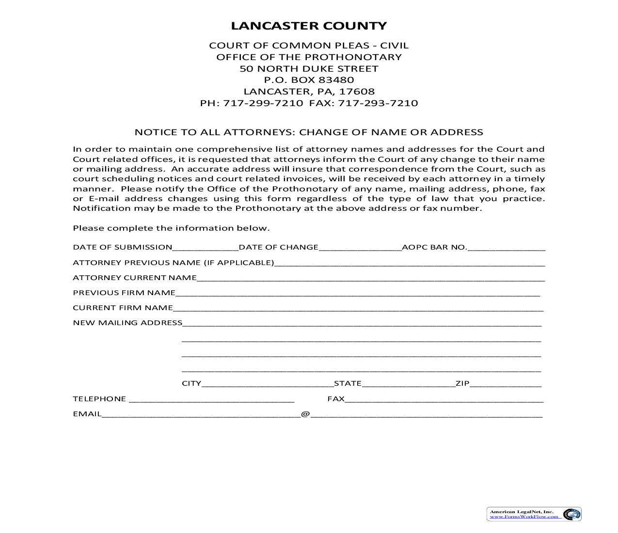 Change Of Name Or Address | Pdf Fpdf Doc Docx | Pennsylvania