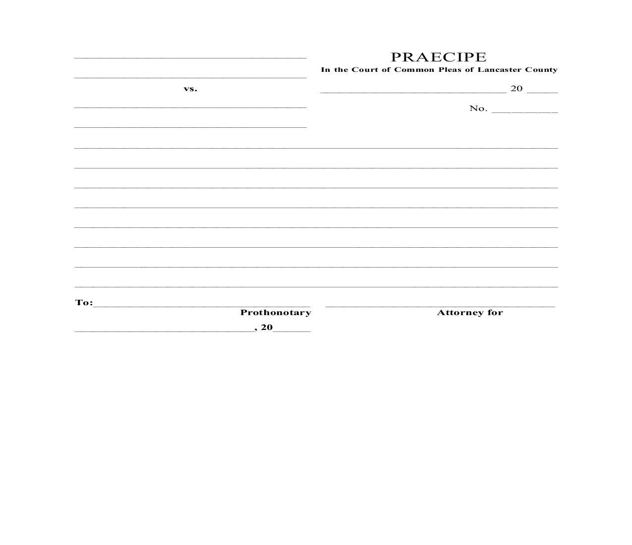 Praecipe | Pdf Fpdf Doc Docx | Pennsylvania