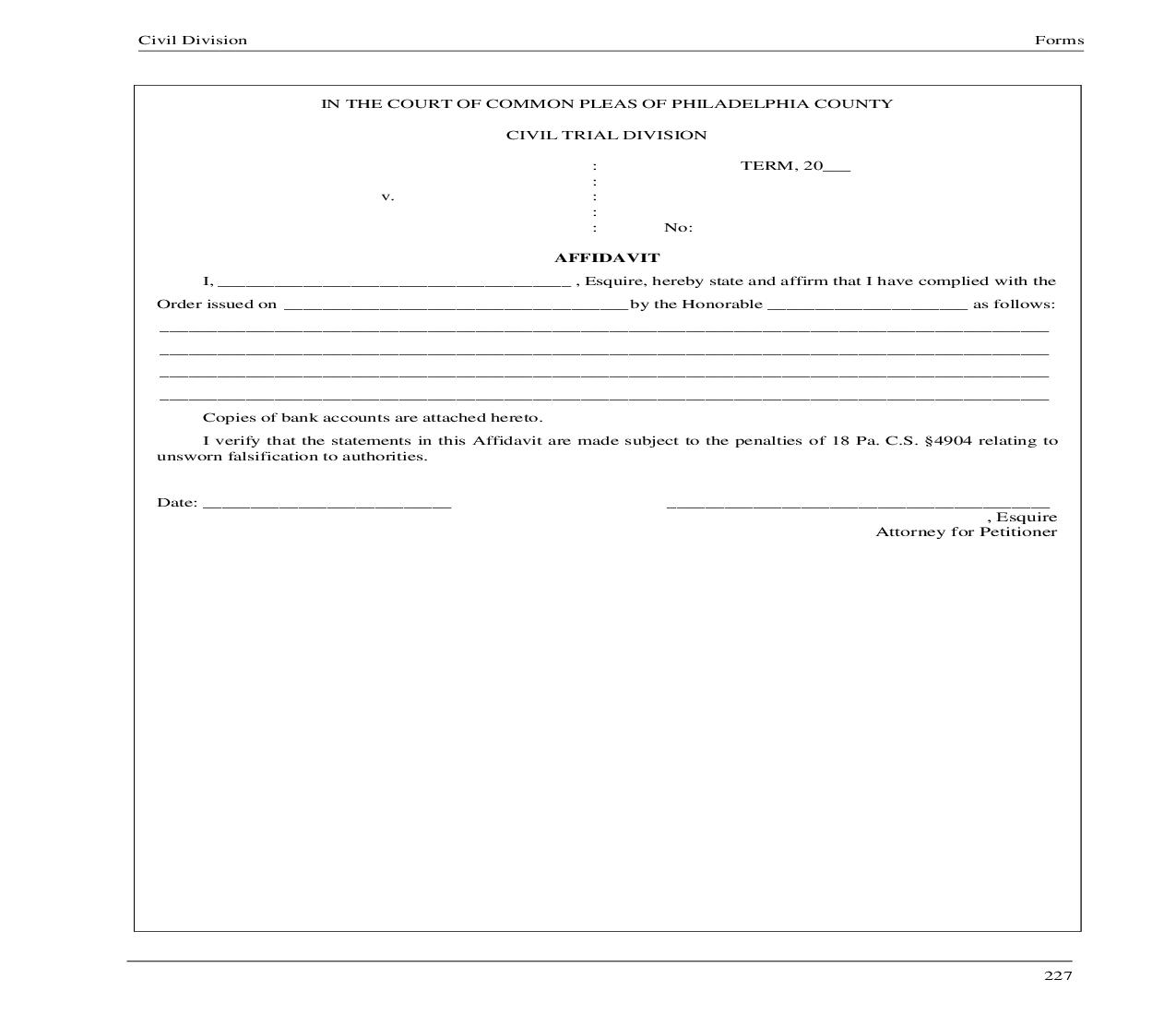 Affidavit (Of Compliance) | Pdf Fpdf Doc Docx | Pennsylvania