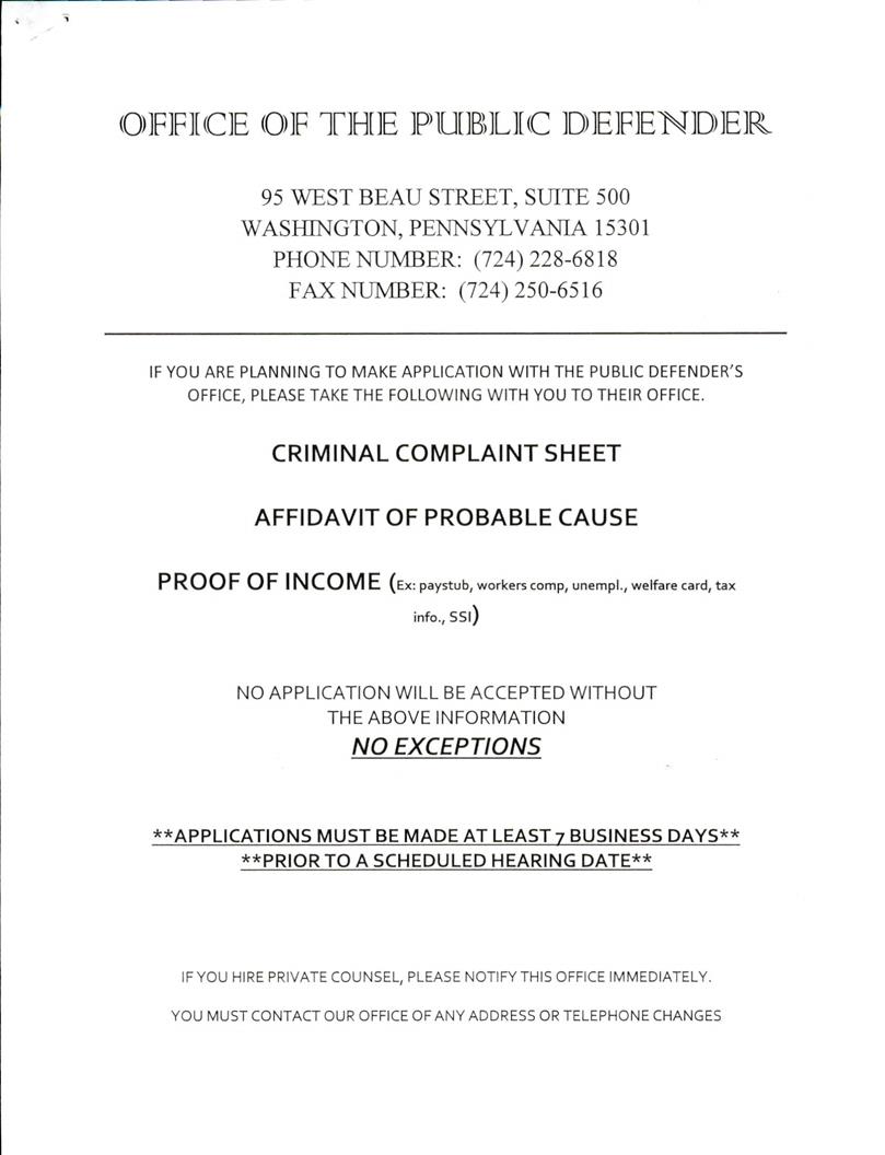 Application For Assignment Of Counsel | Pdf Fpdf Doc Docx | Pennsylvania