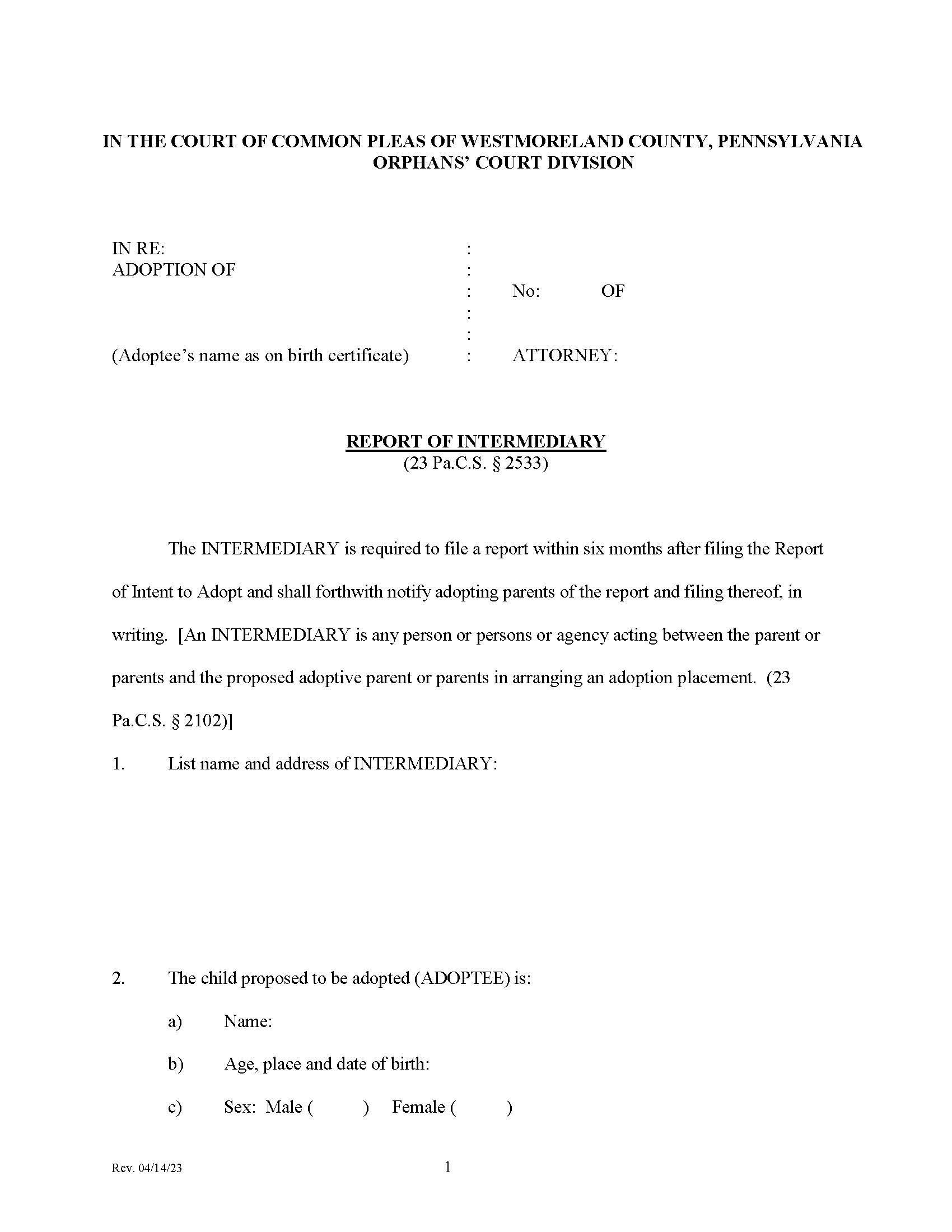 Report Of Intermediary | Pdf Fpdf Doc Docx | Pennsylvania