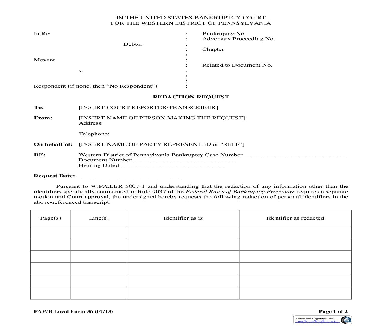 Redaction Request {36} | Pdf Fpdf Doc Docx | Pennsylvania