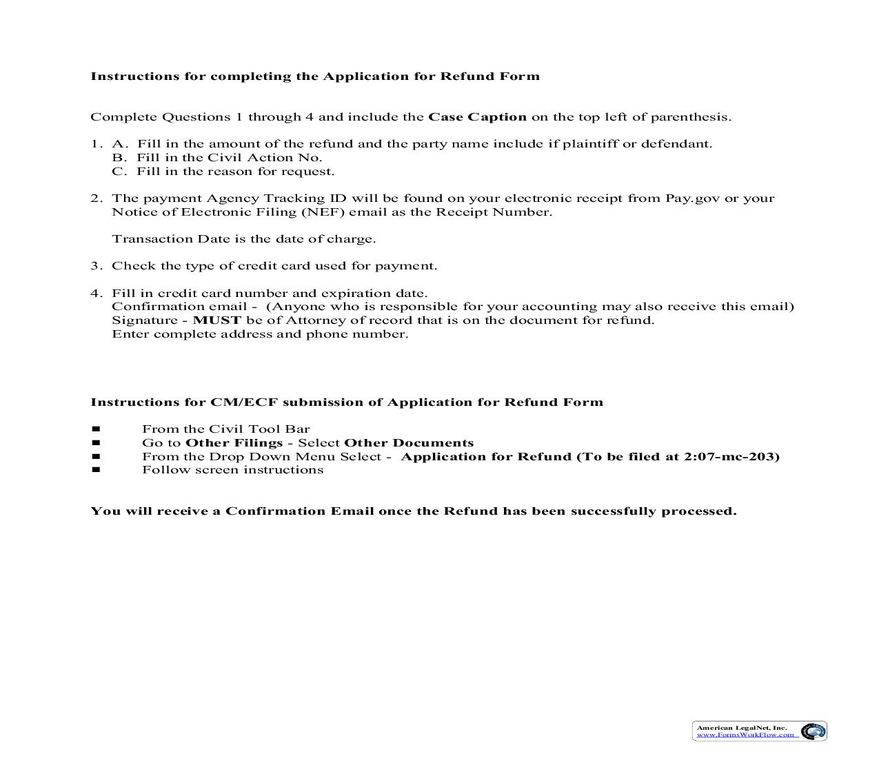 Application For Refund Of Fees Paid Electronically Through Pay.Gov | Pdf Fpdf Doc Docx | Pennsylvania