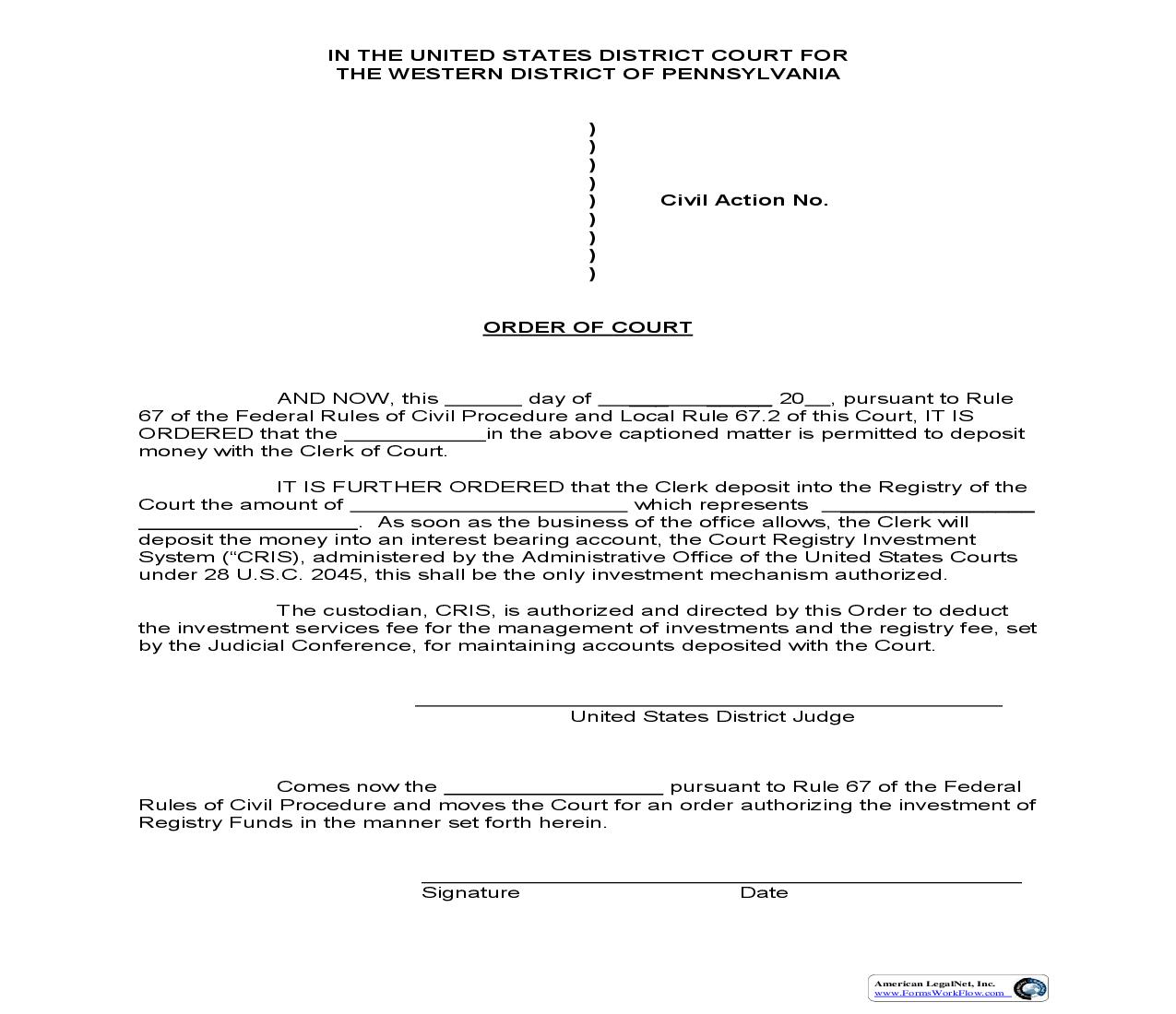 Order Of Court | Pdf Fpdf Doc Docx | Pennsylvania