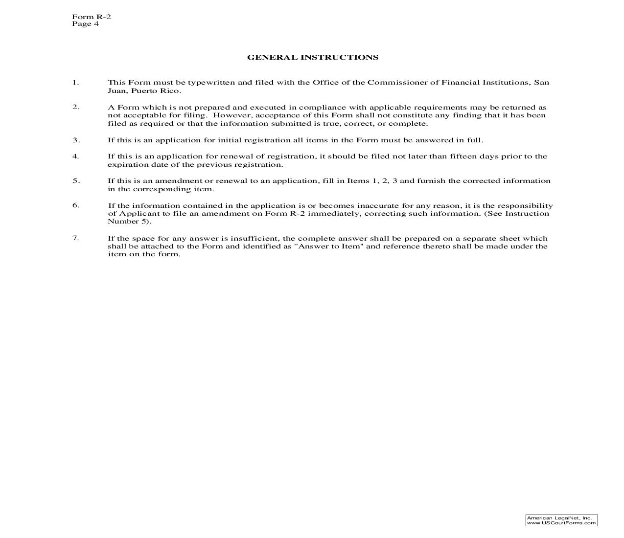 Instructions For Application For Registration Renewal Or Amendment To An Application Of An Agent {R2i} | Pdf Doc Docx | Puerto Rico