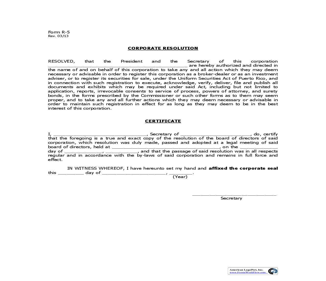 Resolution Certificate {R5} | Pdf Fpdf Doc Docx | Puerto Rico