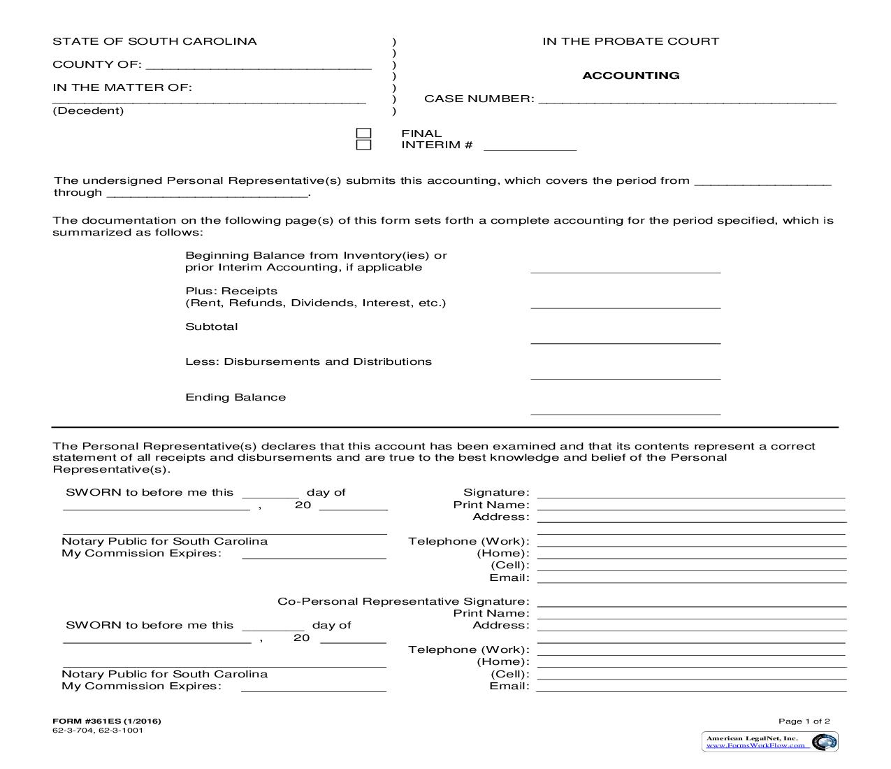 Accounting (Mandatory) {361ES} | Pdf Fpdf Doc Docx | South Carolina