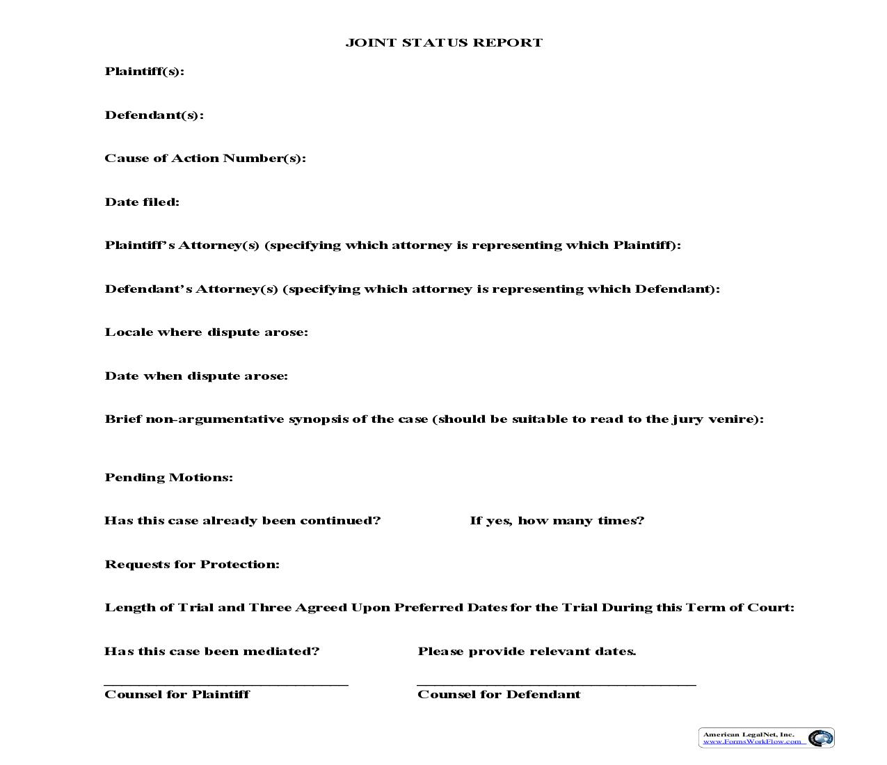 Lewis Joint Status Report | Pdf Fpdf Doc Docx | South Carolina