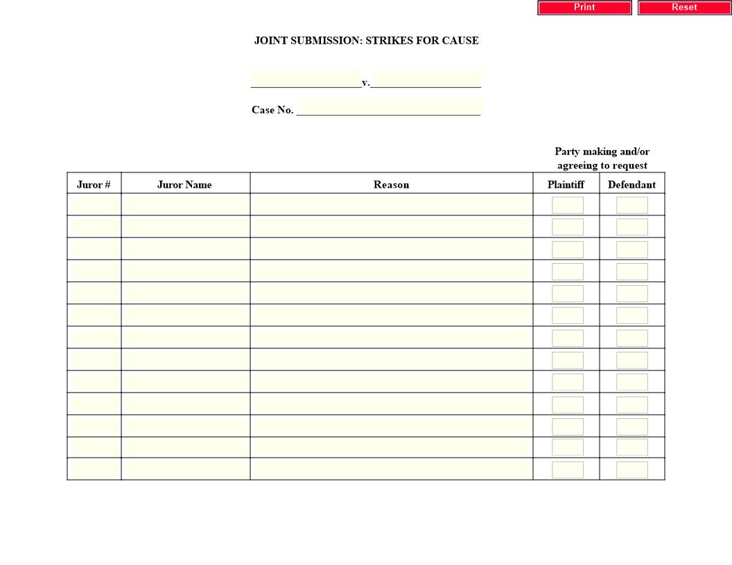Hendricks Joint Strikes For Cause | Pdf Fpdf Docx | South Carolina