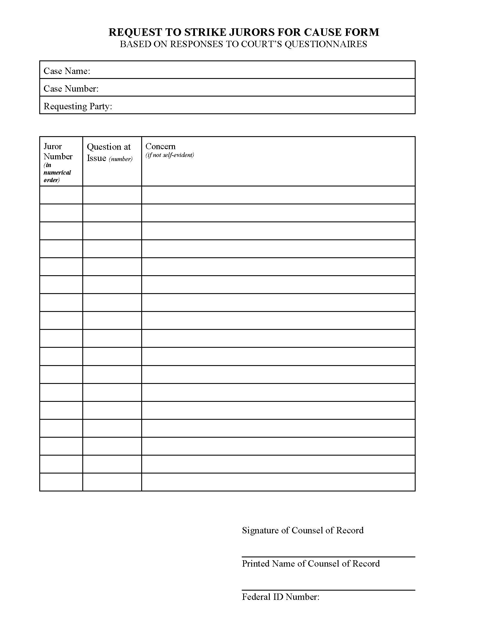 Lewis Requests For Strikes For Cause (Request To Strike Jurors For Cause) | Pdf Fpdf Docx | South Carolina