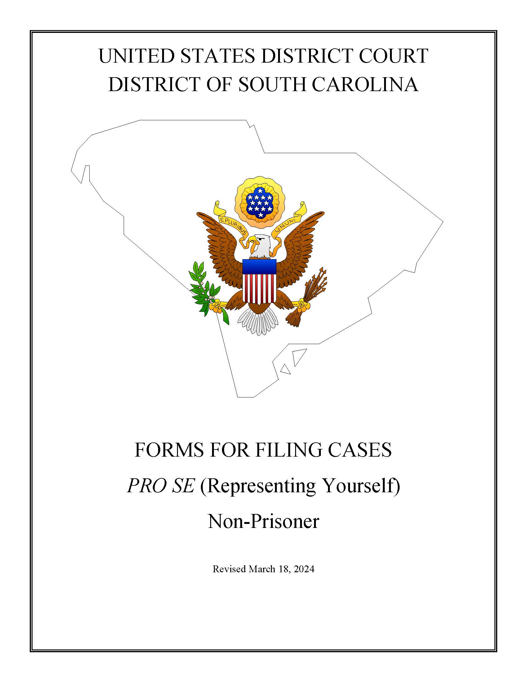 Pro Se (Non Prisoner) Complaint Form | Pdf Fpdf Doc Docx | South Carolina