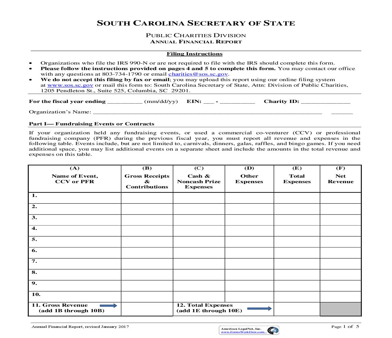 Annual Financial Report | Pdf Fpdf Doc Docx | South Carolina