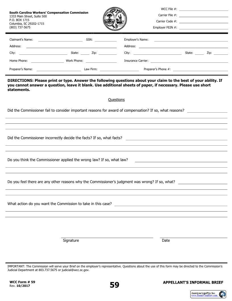 Appellants Informal Brief {59} | Pdf Fpdf Docx | South Carolina