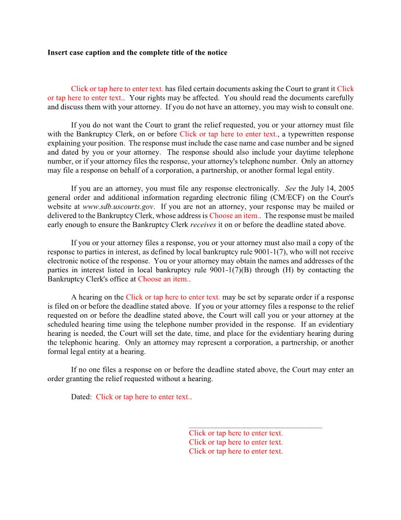 General Notice | Pdf Fpdf Doc Docx | South Dakota