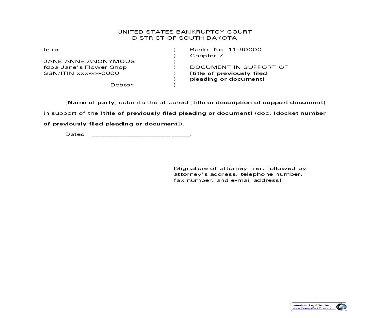 Support Document | Pdf Fpdf Doc Docx | South Dakota