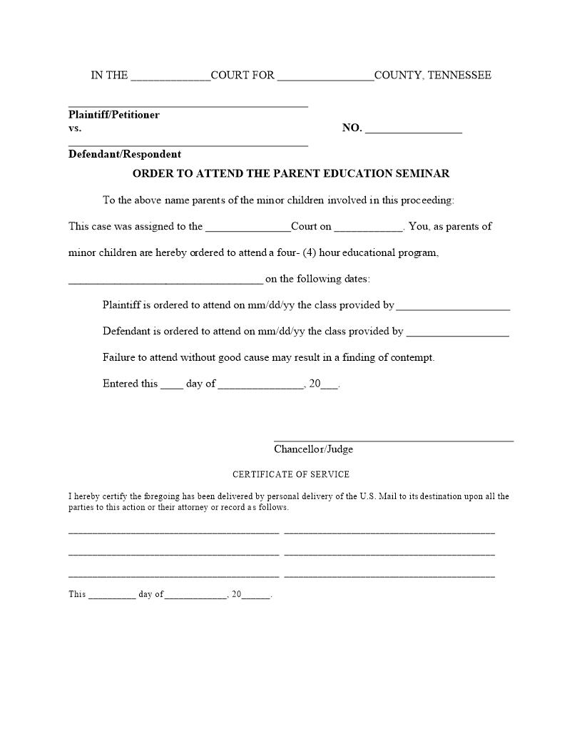 Education Order | Pdf Fpdf Docx | Tennessee