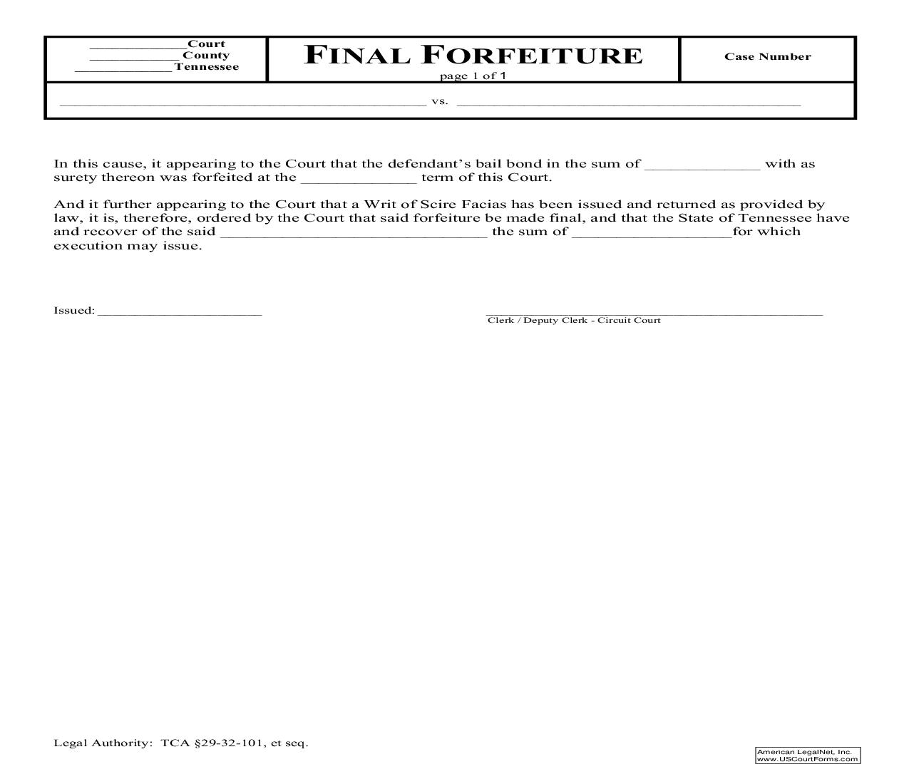 Final Forfeiture | Pdf Fpdf Doc Docx | Tennessee