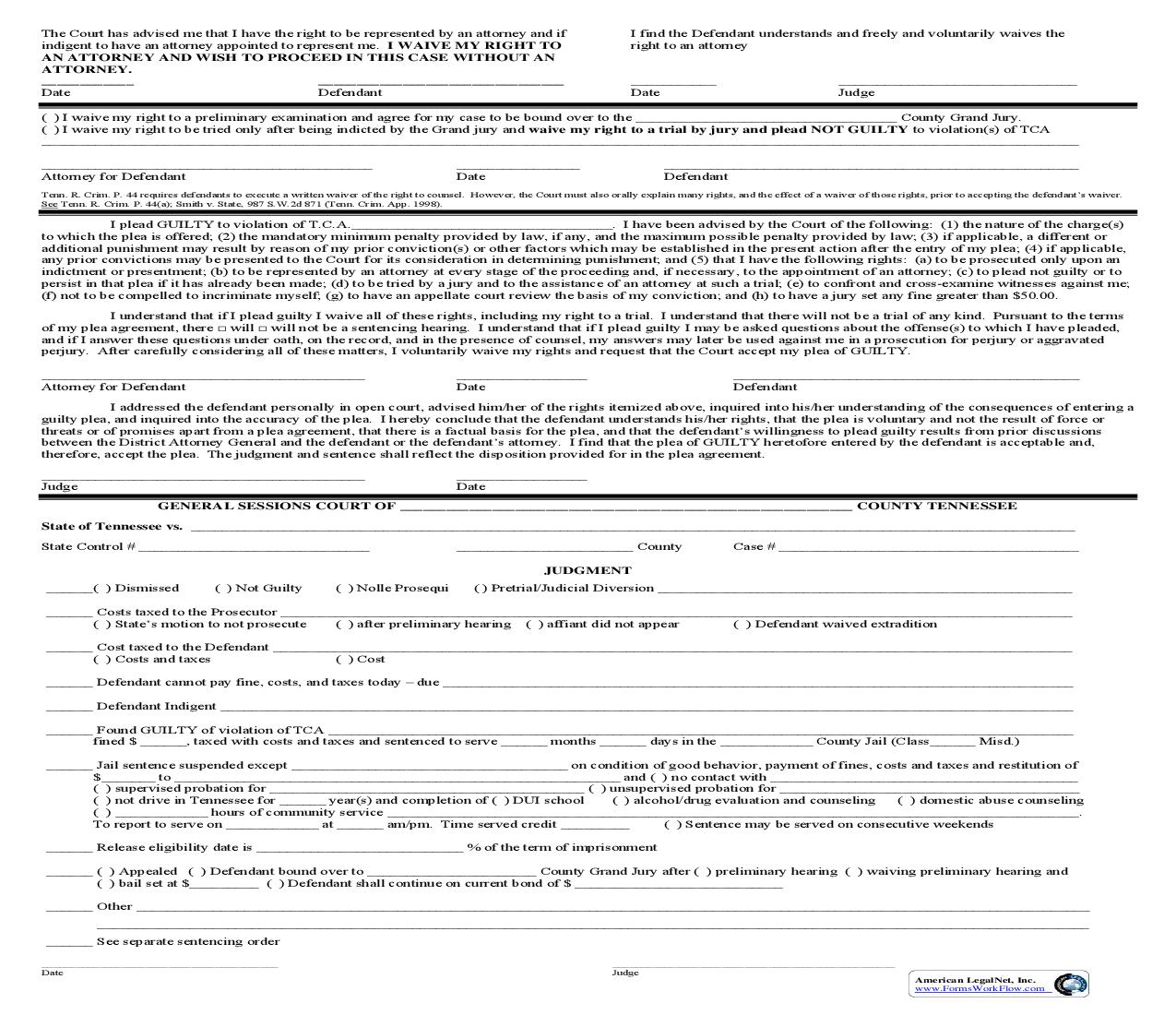 Judgment Sheet - Single Charge | Pdf Fpdf Doc Docx | Tennessee
