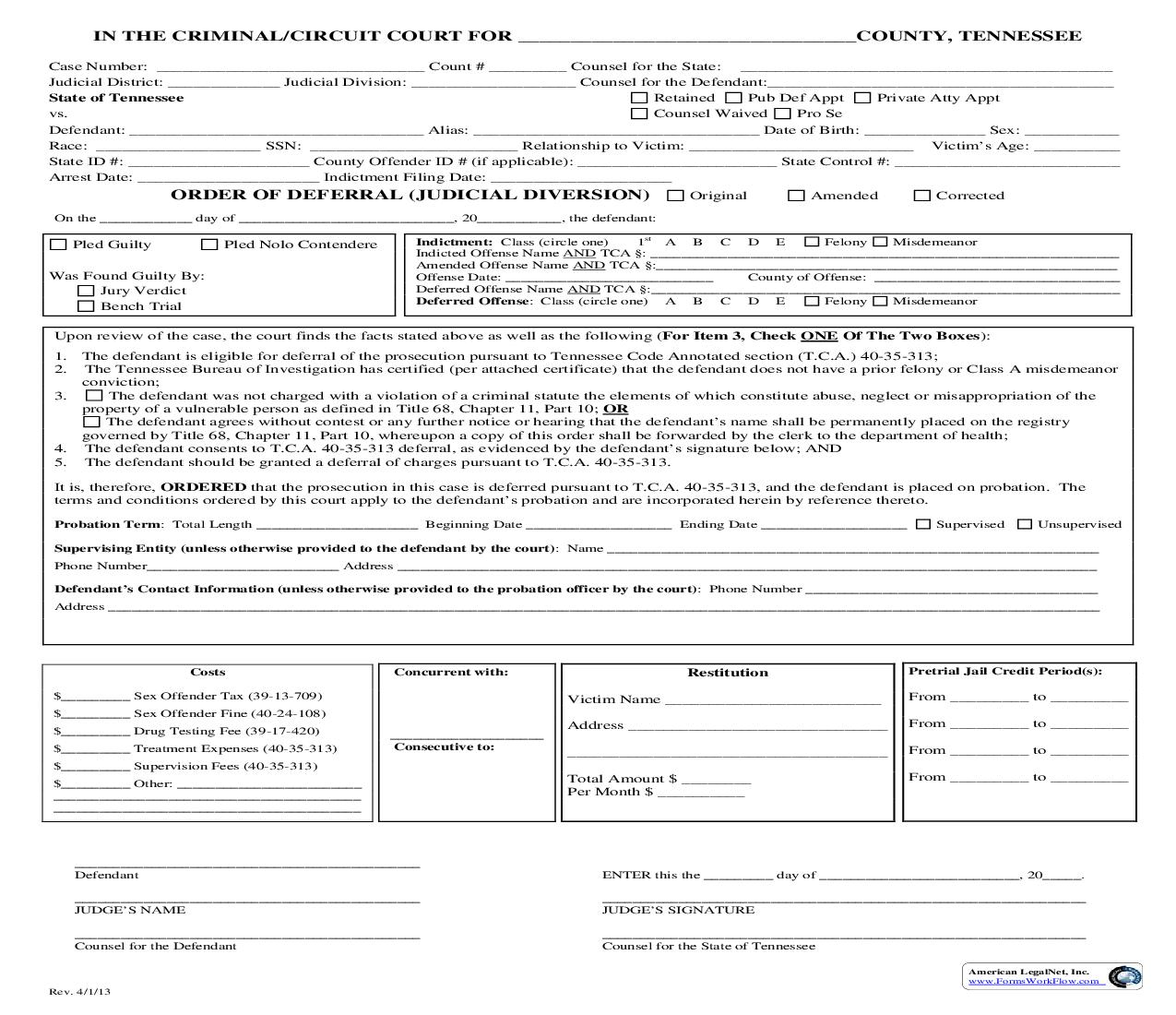 Judicial Diversion | Pdf Fpdf Doc Docx | Tennessee